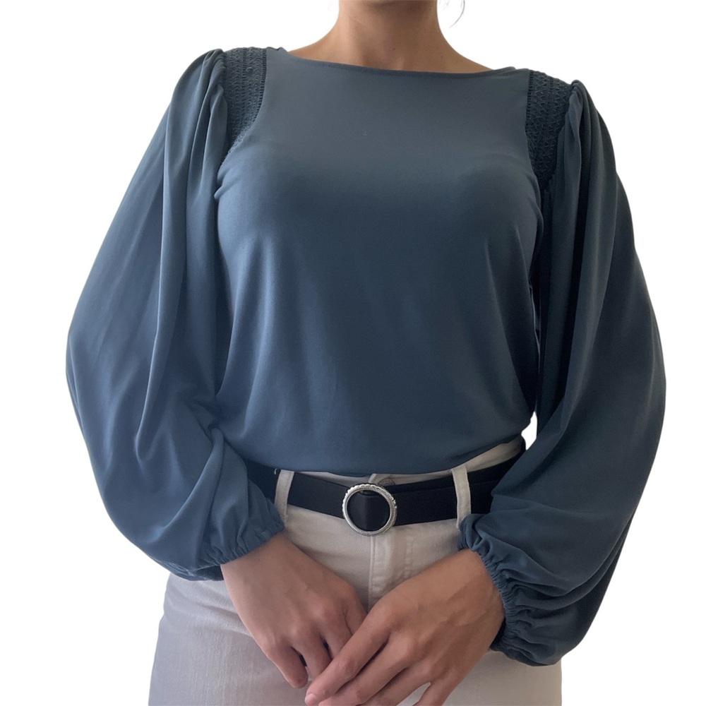 Blouse with Puff Sleeves